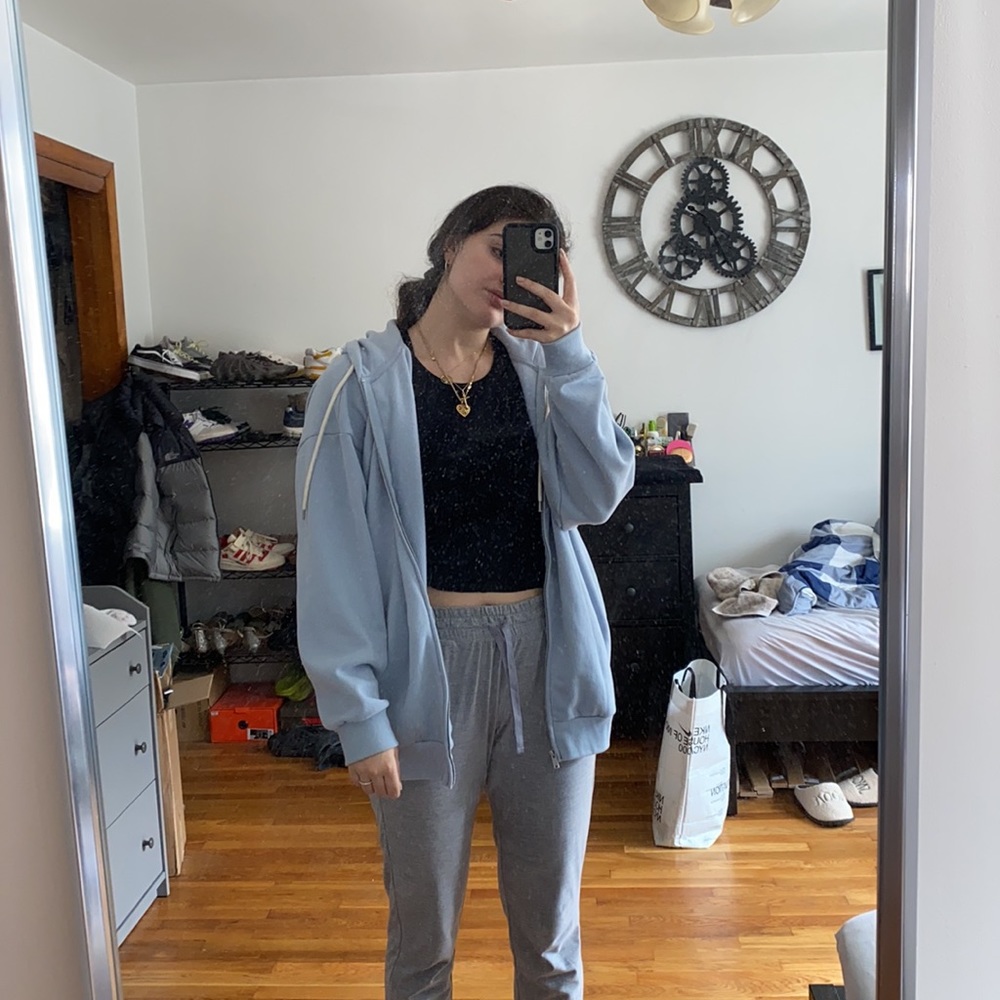 GAP Blue Vintage Soft Oversized Hoodie - Picture 2 of 7